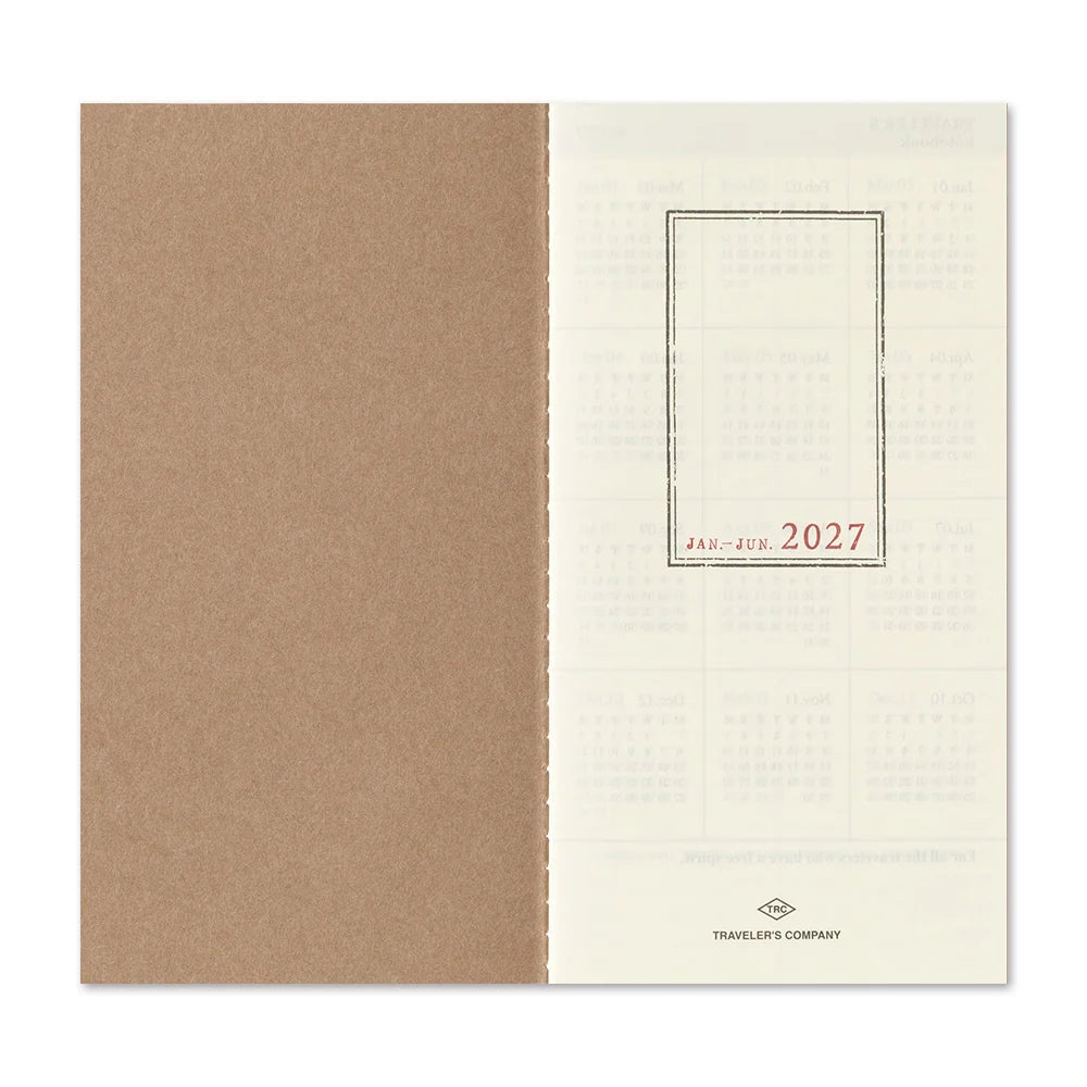 TRAVELER'S Company 2027 Diaries Weekly + Memo Layout Cover Inside Insert