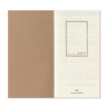 TRAVELER'S Company 2027 Diaries Weekly Vertical Inside Cover