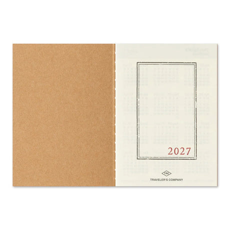 2027 TRAVELER'S Company Monthly Diary Passport Size Inside Cover