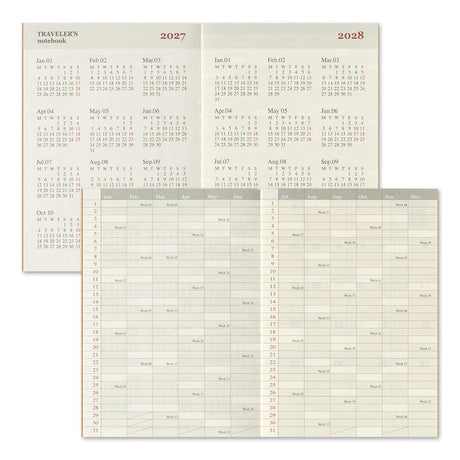 2027 TRAVELER'S Company Monthly Diary Passport Size Annual Calendar