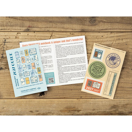 2027 TRAVELER'S Company Monthly Diary Passport Size Packaging Inserts