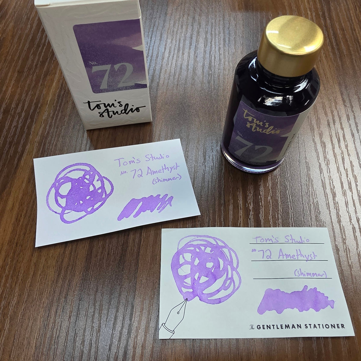 Tom's Studio Bottled Shimmer Ink No. 72 Swatch and Bottle