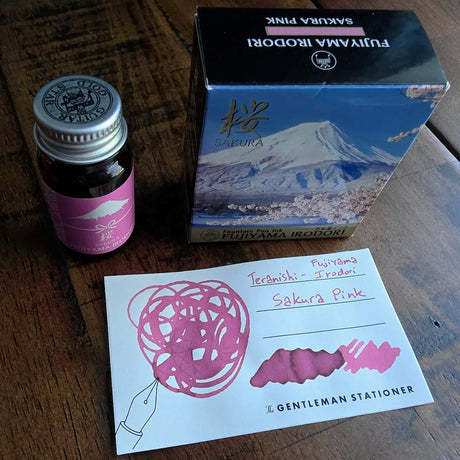 Teranishi Fujiyama Irodori Fountain Pen Ink Sakura Pink Swatch