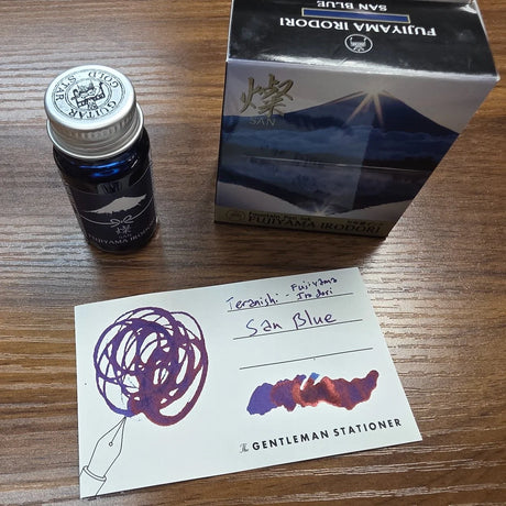 Teranishi Fujiyama Irodori Fountain Pen Ink San Blue Bottle