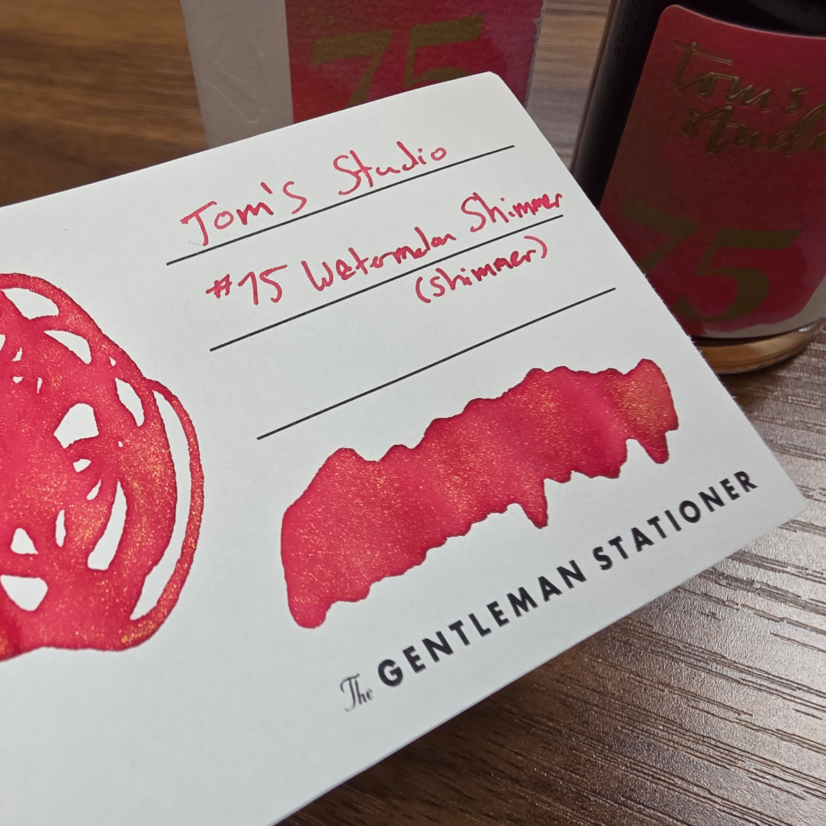 Tom's Studio Bottled Shimmer Ink No. 75 Watermelon Shimmer