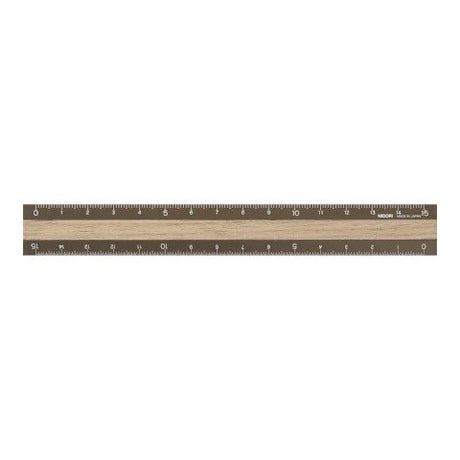 Midori Aluminum + Wood Rulers Dark Brown Horizontal