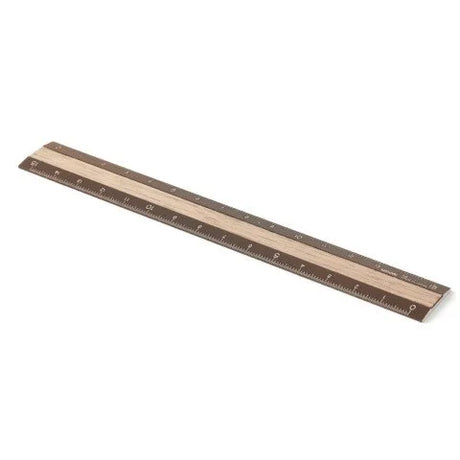 Midori Aluminum + Wood Rulers Dark Brown and Wood