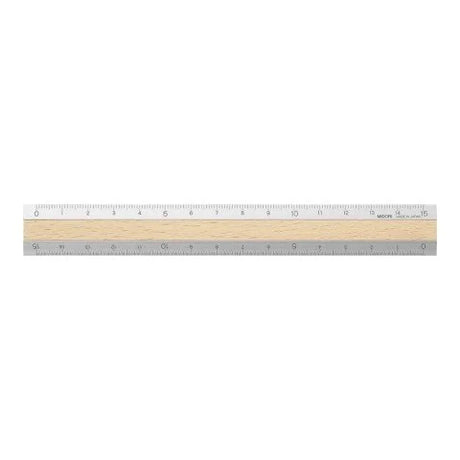 Midori Aluminum + Wood Rulers Silver Horizontal
