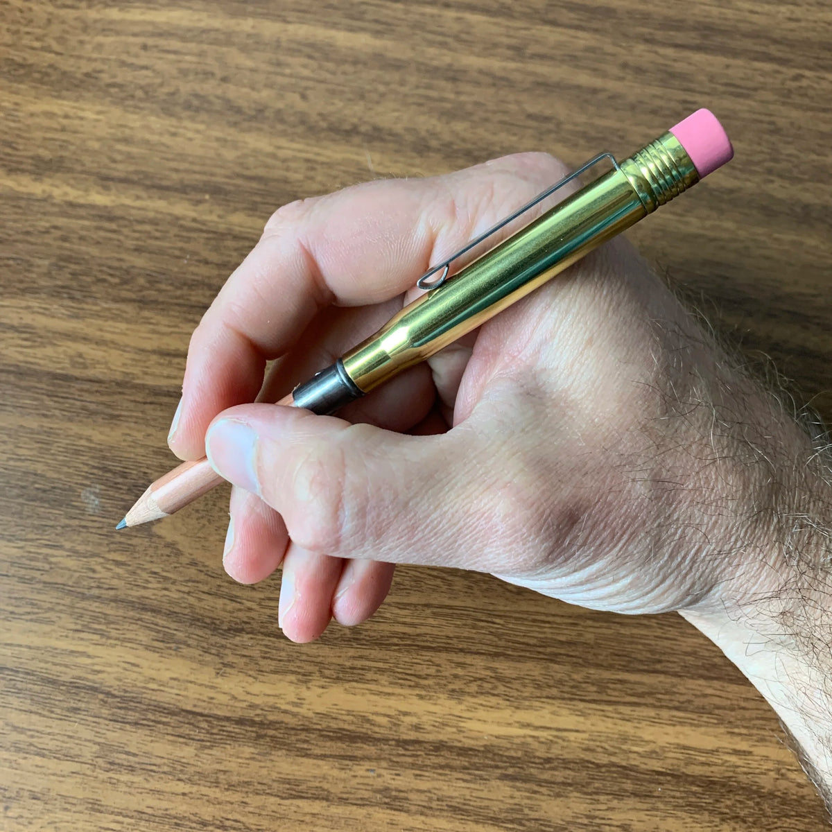 TRAVELER'S Company Brass Bullet Pencil Posted In-Hand