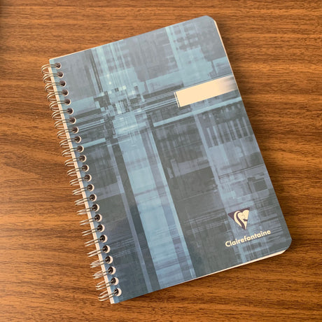 Clairefontaine Wirebound Notebooks (Grid/Lined Variants) Grey Blue Cover