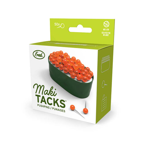 Fred & Friends Maki Tacks Sushi Push Pins in Packaging