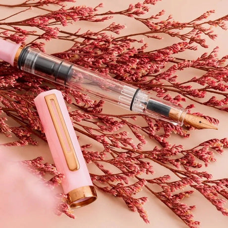 TWSBI ECO Pink Lemonade Fountain Pen Uncapped Showing Nib