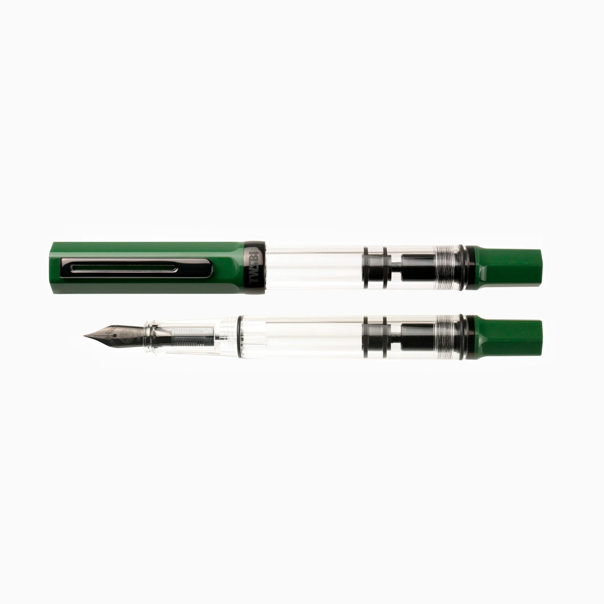 TWSBI ECO Irish Green + Onyx Fountain Pen Capped