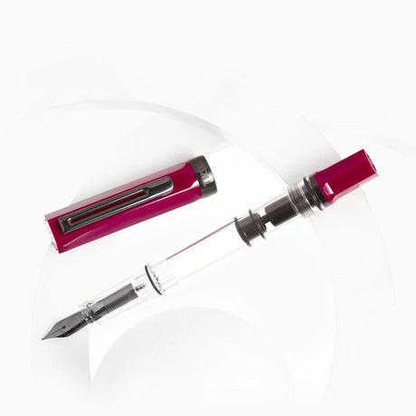 TWSBI ECO Plum + Onxy Fountain Pen Uncapped