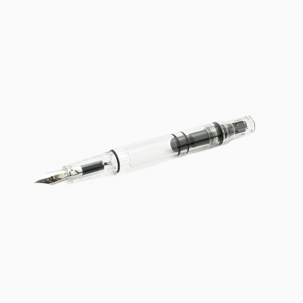 TWSBI ECO Creme and Rose Gold Fountain Pen Uncapped Open