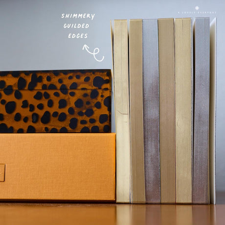 A Lovely Everyday A Slim Notebooks showing Gilt Edges on Thicker notebooks