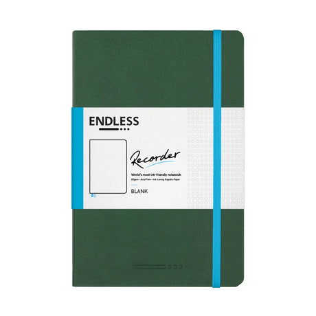 Endless Recorder A5 Notebook Cover Green Blank