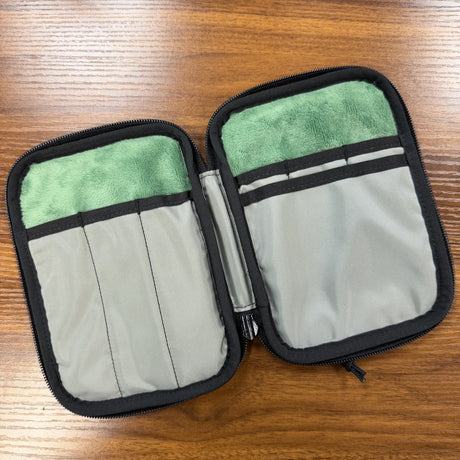 Rickshaw Nick Dominguez Clouds Fillmore 3+3 Pen Case in Green Showing Interior