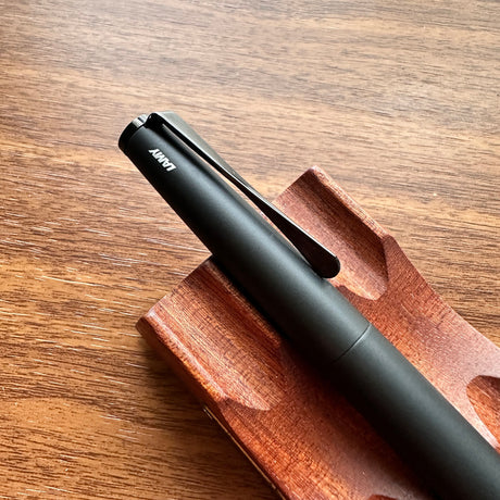 Lamy Studio Fountain Pen LX All-Black Cap Up Close View of Clip