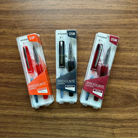 Platinum Prefounte Fountain Pens Three Pens in Packaging
