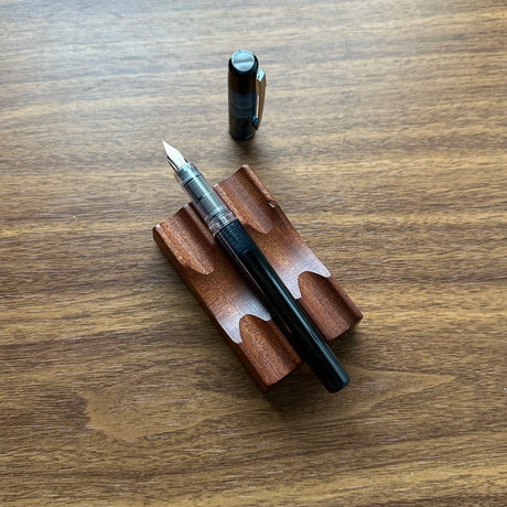 Platinum Prefounte Fountain Pens Graphite Blue Uncapped
