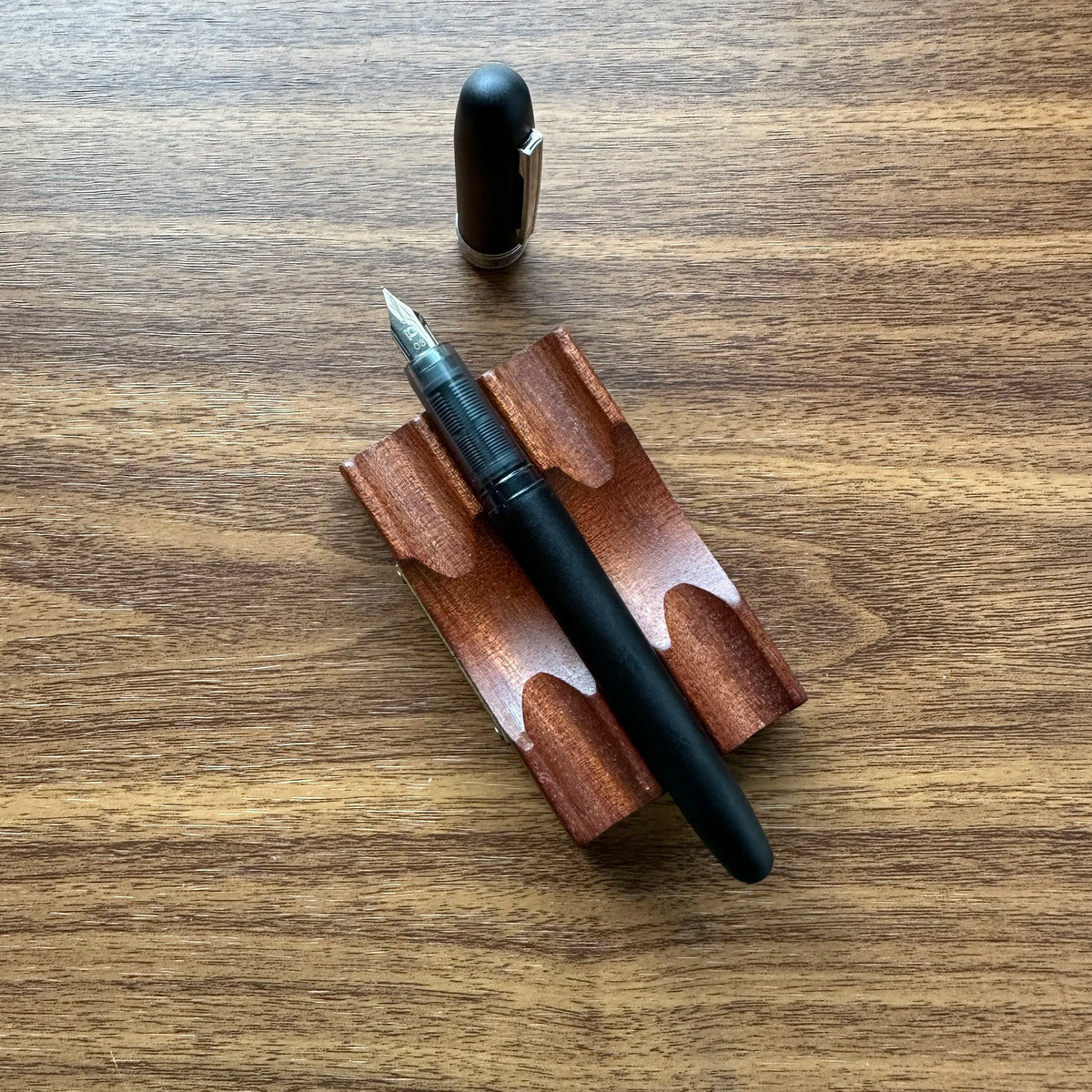 Platinum Prefounte Fountain Pens Matte Black Mist Uncapped