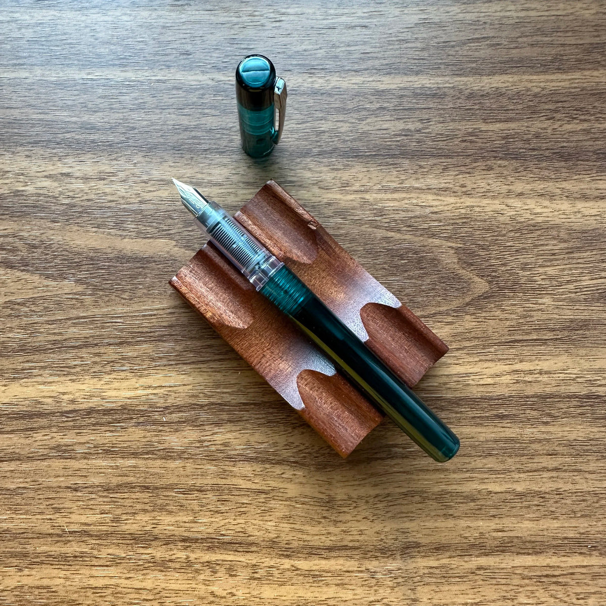 Platinum Prefounte Fountain Pens Dark Emerald Uncapped