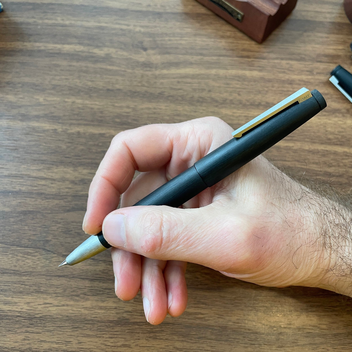 Lamy 2000 Fountain Pen (Makrolon) Posted in hand