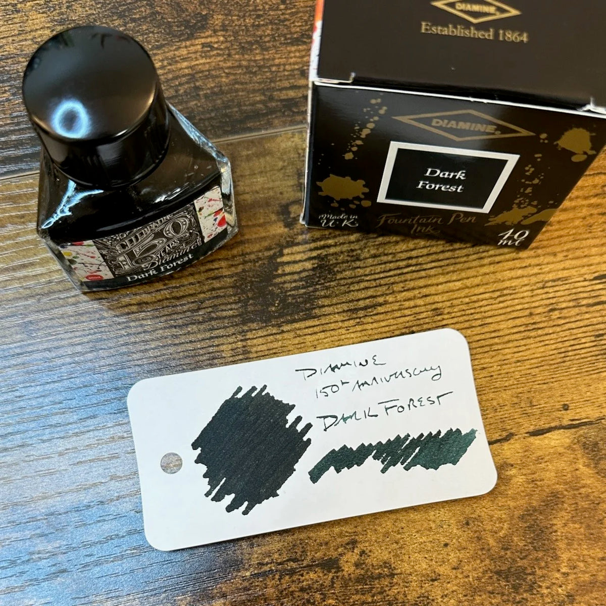 Diamine 150th Anniversary Fountain Pen Inks Dark Forest Swatch