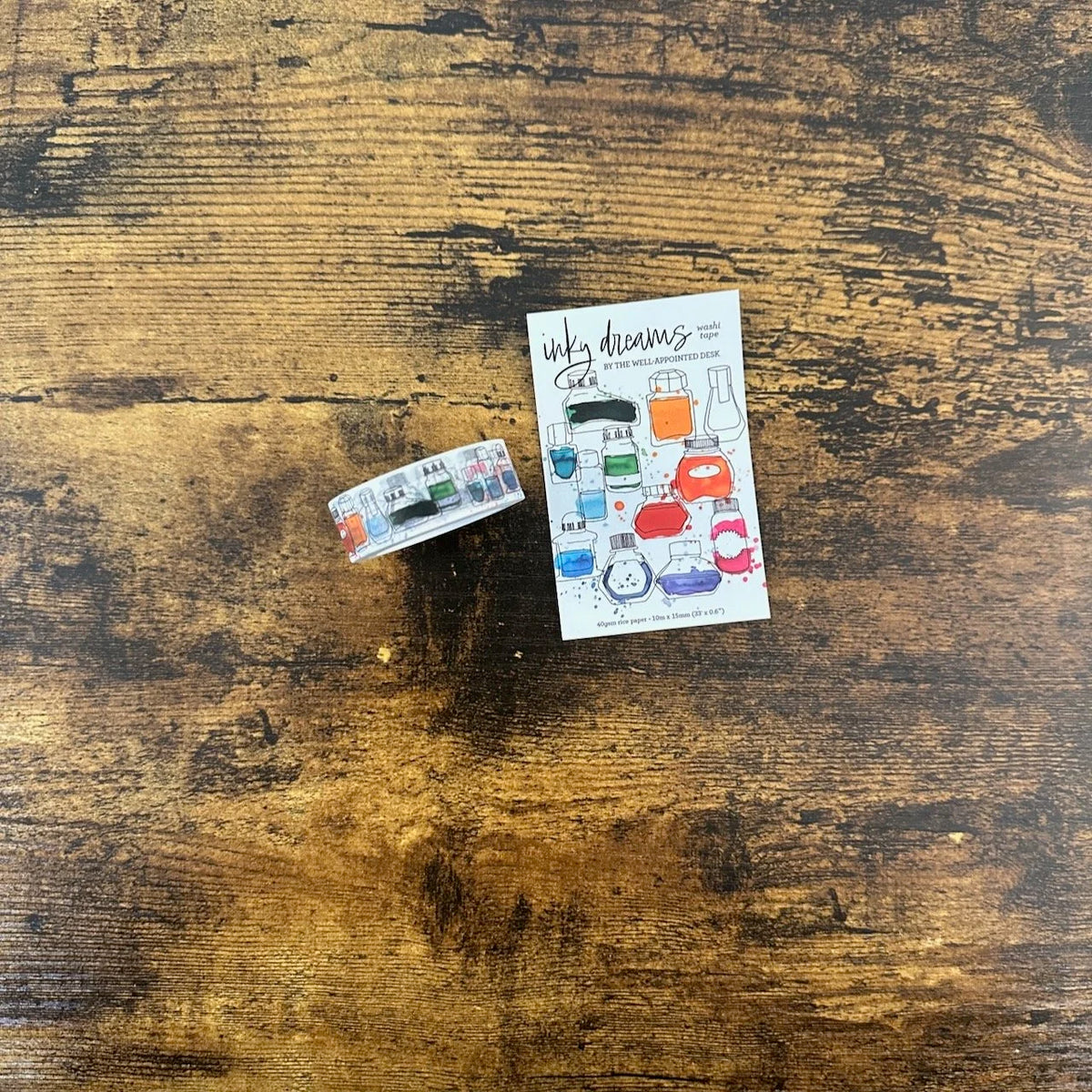 "Inky Dreams" Ink Bottle Washi Tape (Well-Appointed Desk)