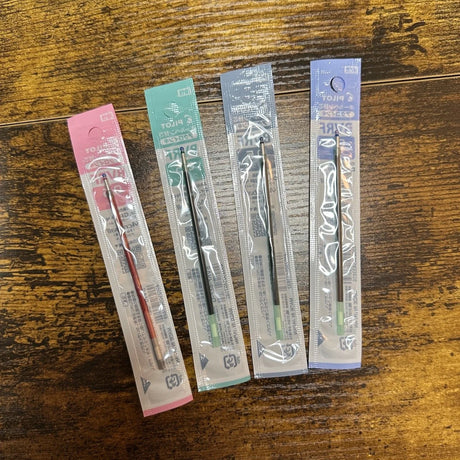 Pilot Acroball BVRF Dr. Grip Multi Pen Refills Showing 4 Colors Red Green Black and Blue