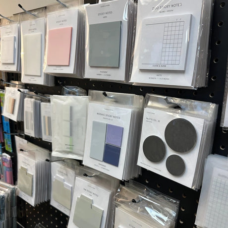 Cloth & Paper Sticky Notes Displayed on TGS Wall Display in Shop
