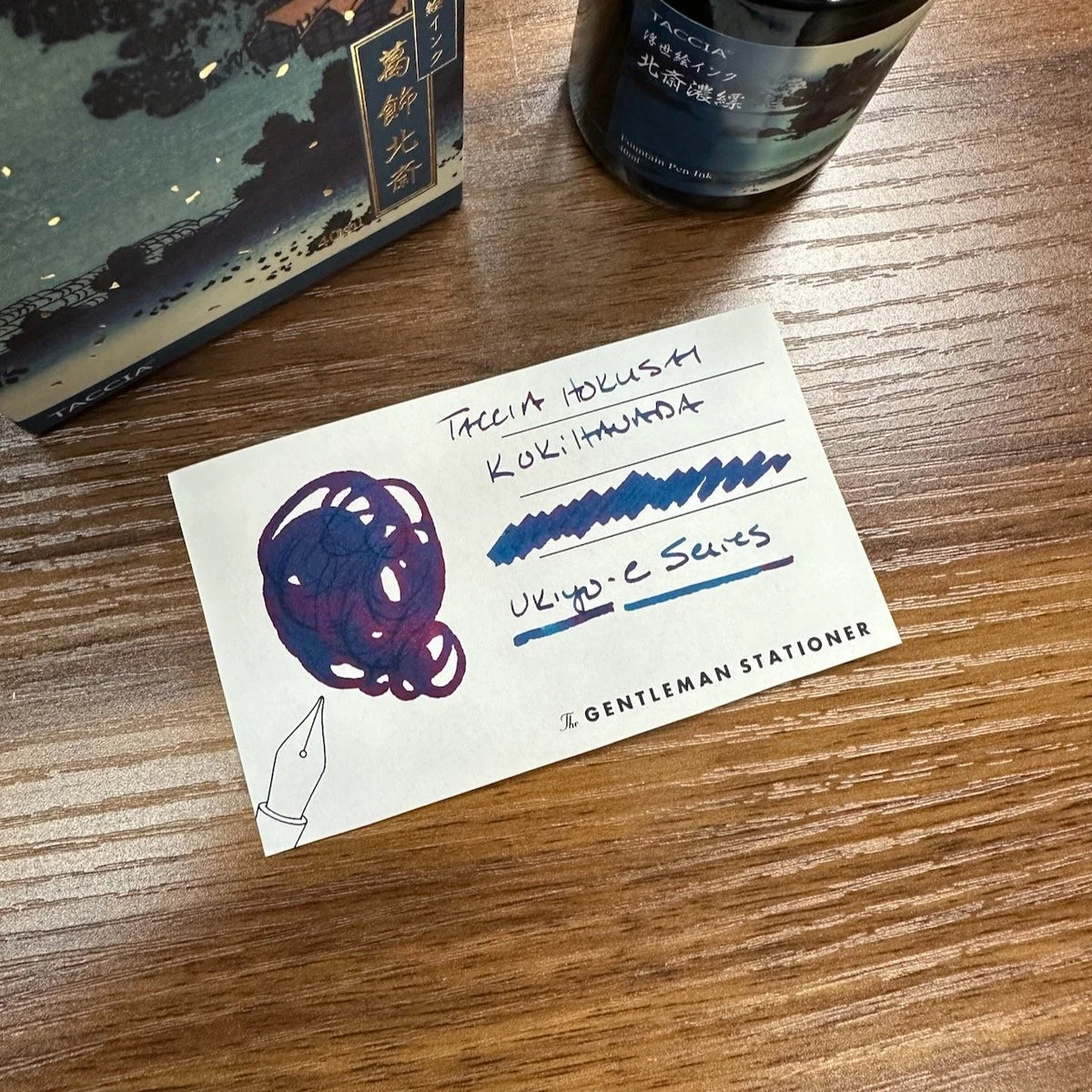 Taccia Ukiyo-e Fountain Pen Ink Series 4 Hokusai Kokihanada Swatch