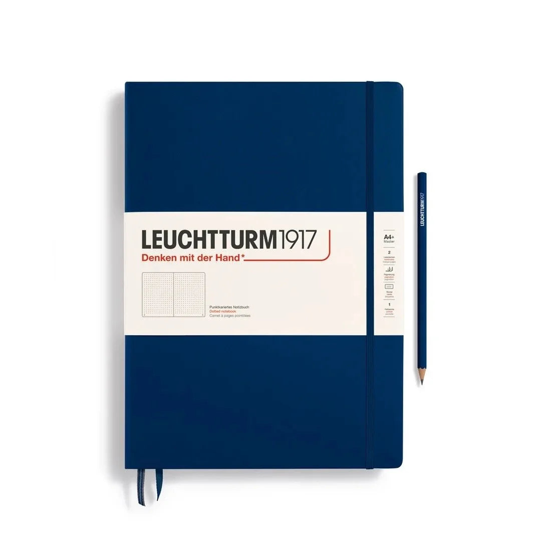 Leuchtturm 1917 A4 Master Hardcover Notebook navy dot