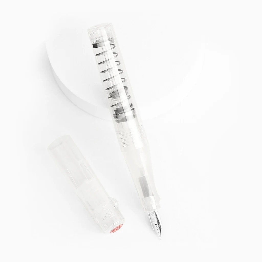 Clear TWSBI Go Fountain Pen on White Background