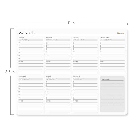 Notsu Weekly Planning Pad
