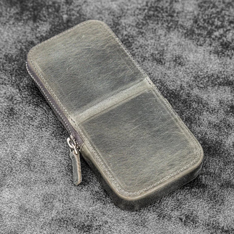 Galen Leather Magnum Opus 3-Slot Pen Case with Removable Tray (Zipper)