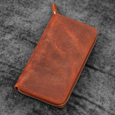 Galen Leather Zippered 3-Slot Pen Case