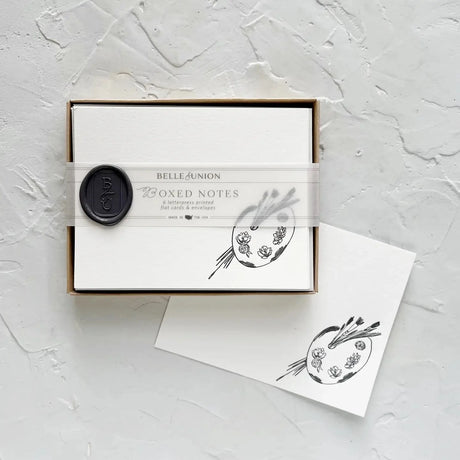 Belle & Union Boxed Notes White paper featuring an artist's palette