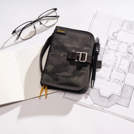 Lochby Field Journal Mini Multi Cam on Table