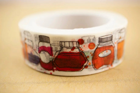 "Inky Dreams" Ink Bottle Washi Tape (Well-Appointed Desk)