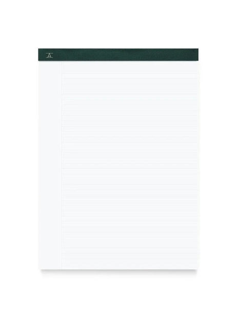 Appointed Legal Pad with lined white paper and bound with Hunter Green bookcloth.