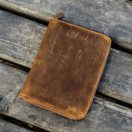 Galen Leather Zippered 5-Slot Pen Case