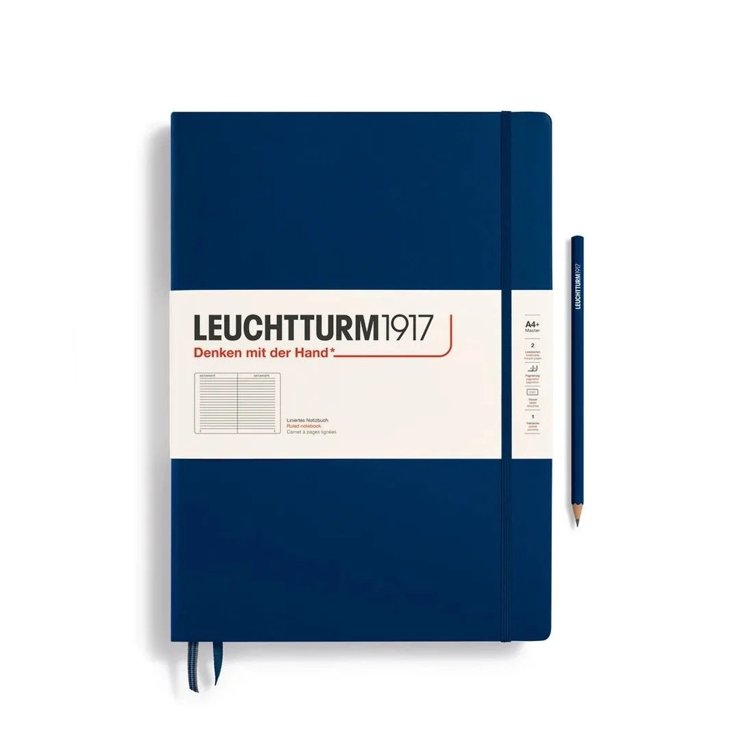 Leuchtturm 1917 A4 Master Hardcover Notebook Navy Lined