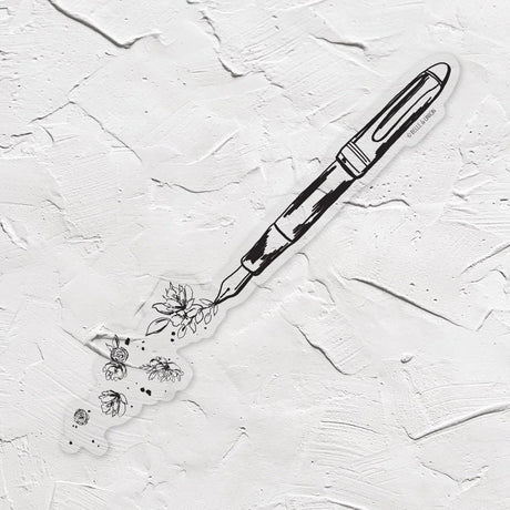Belle & Union Vinyl Stickers Fountain Pen Flourish with Flowers