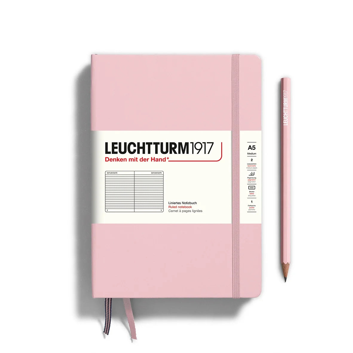 Leuchtturm 1917 A5 Hardcover Notebook Lined Powder