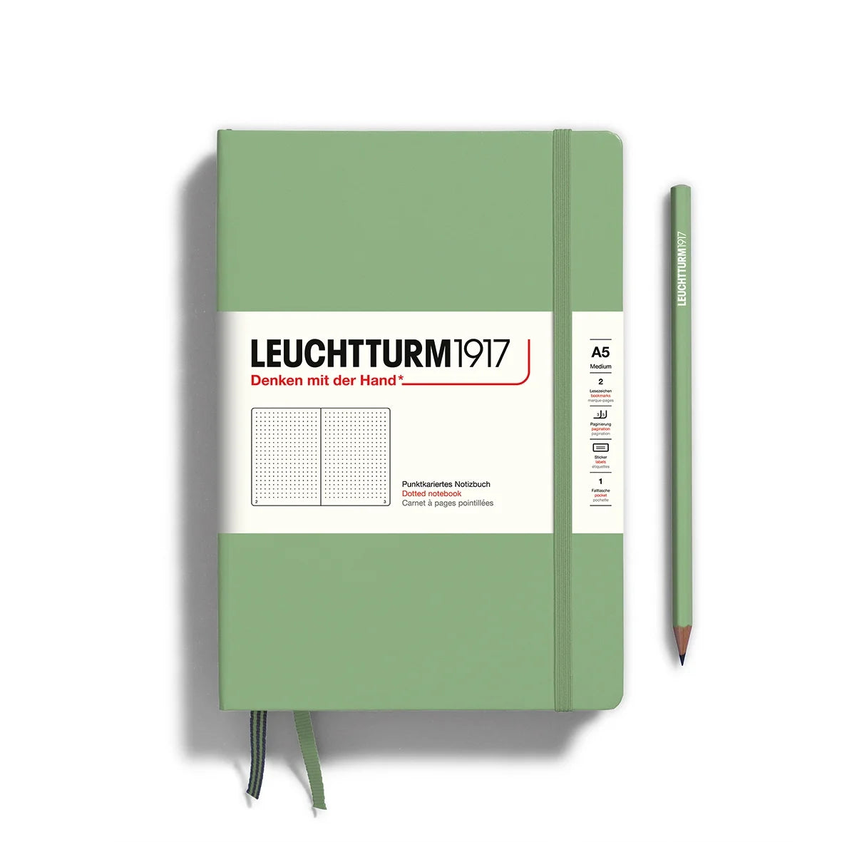 Leuchtturm 1917 A5 Hardcover Notebook Sage Dot