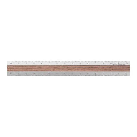 Midori Aluminum + Wood Rulers Silver and Dark Wood Horizontal