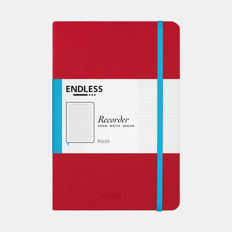 Endless Recorder A5 Notebook Cover Red Lined