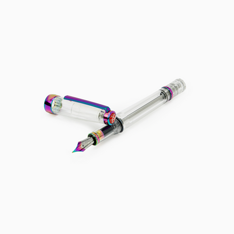 TWSBI Vac700R Iris Fountain Pen Uncapped on a White Background